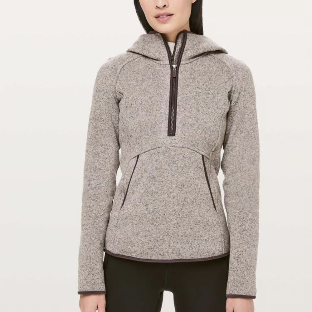 Lululemon Women's Purple Fleece & Thankyou Heather Half-Zip Pullover Sweater 8